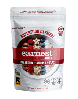 Earnest Eats Superfood Oatmeal Gluten Free Cranberry Almond Flax 12.6oz