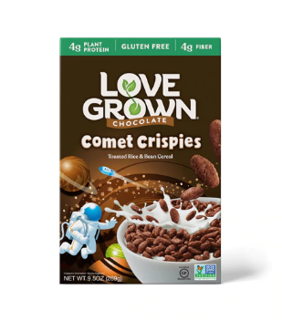 Love Grown Comet Crispies Cereal Gluten Free Chocolate  9.5 oz