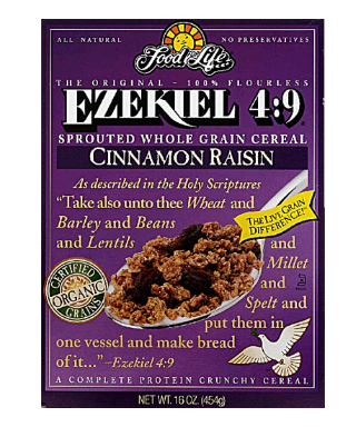 Food For Life Ezekiel 4 9 Sprouted Grain Cereal Cinnamon Raisin  16 oz