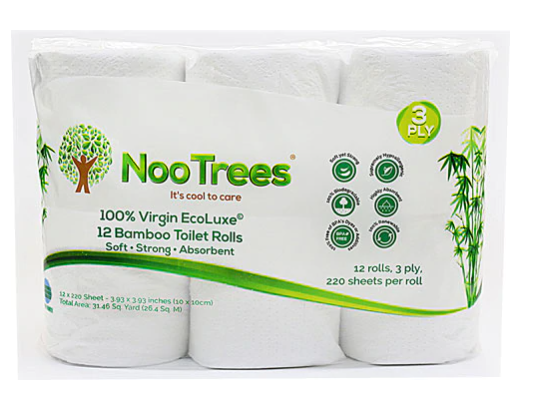 NooTrees Bamboo Toilet Rolls 3 Ply  12 Rolls