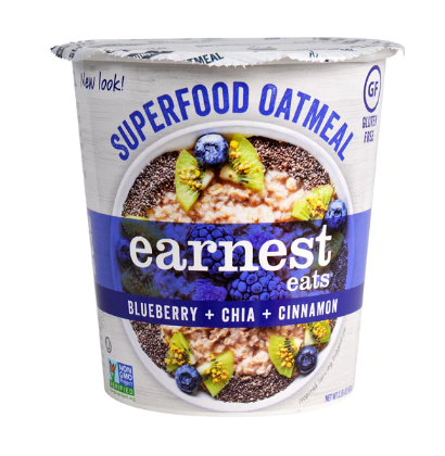 Earnest Eats Superfood Oatmeal Cup Gluten Free Blueberry Chia Cinnamon