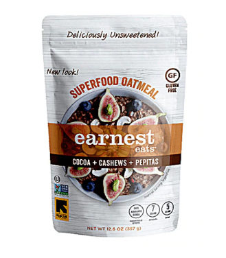 Gluten Free Earnest Eats Superfood Oatmeal Cocoa Cashew Pepitas  12.6oz