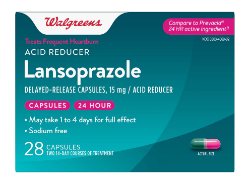 Walgreens Lansoprazole Delayed Release Capsules 15mg 28.0ea