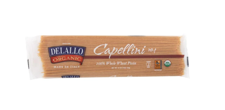 Organic Pasta Capellini Delallo No.1 Whole Wheat