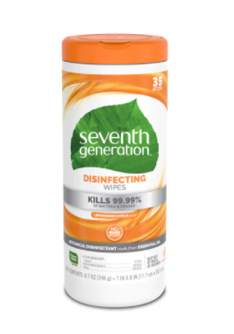 Seventh Generation Disinfecting Wipes Lemongrass and Citrus  35 Wipes