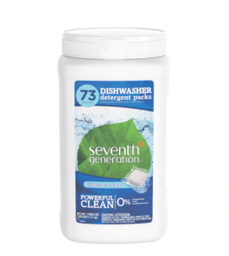 Seventh Generation Dishwasher Detergent Packs Fragrance Free  73 Packs