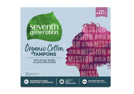 Seventh Generation Organic Cotton Tampons Free and Clear Super 18 Tampons