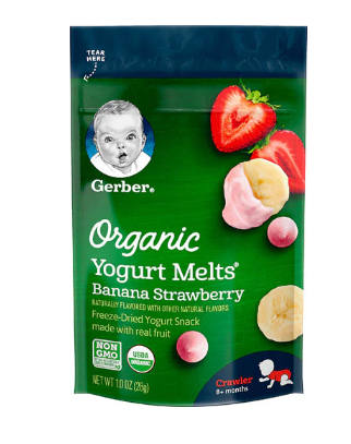 Gerber Organic Yogurt Melts Banana Strawberry 1oz