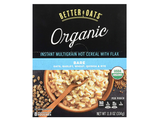 BetterOats Instant Multigrain Hot Cereal with Flax Bare 8 Packets - Mega Shopper Worldwide