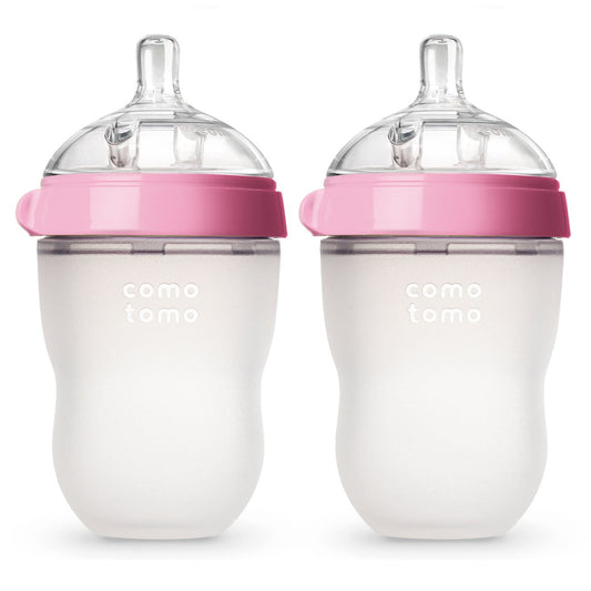 comotomo Baby Bottles in Pink 8 Ounce 2 Pack