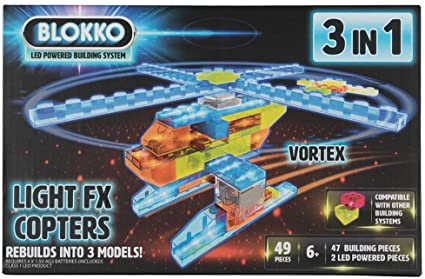 Blokko 3 In 1 Lighted Building Block Helicopter Sets