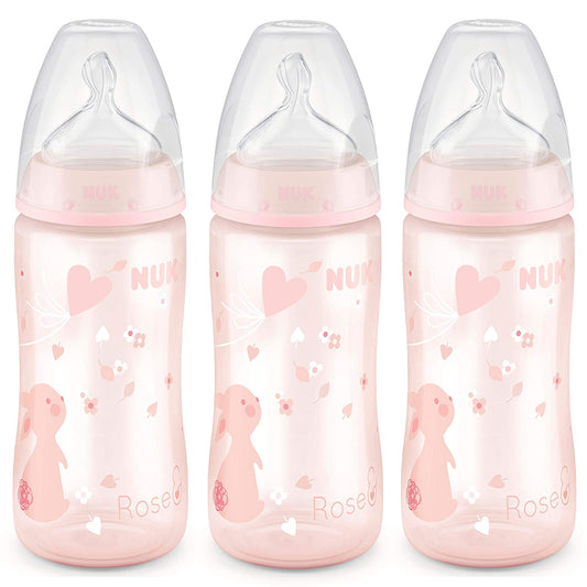 NUK Smooth Flow  Anti Colic Bottle in Pink 10oz. 3 Pack