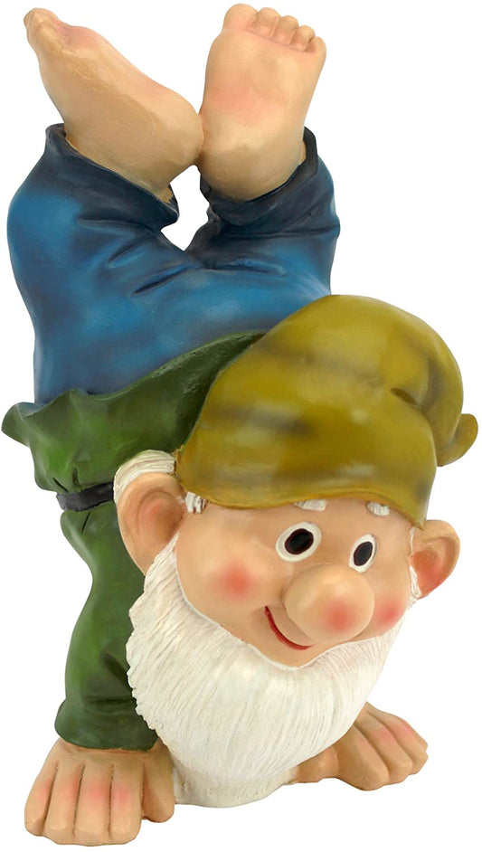 Design Toscano Active Garden Gnomes Handstand Henry Statue