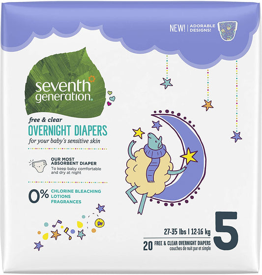 Seventh Generation Overnight Diapers Stage 5 20ct