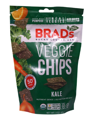 Veggie Chips Kale Brads Raw Foods Plant Based 3oz